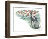 European Badger Meles Meles Picking Fruit from Tree-null-Framed Giclee Print
