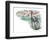 European Badger Meles Meles Picking Fruit from Tree-null-Framed Giclee Print