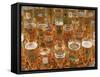 European Beer Glasses with Pretzels-Karen M^ Romanko-Framed Stretched Canvas