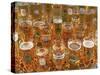 European Beer Glasses with Pretzels-Karen M^ Romanko-Stretched Canvas