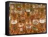 European Beer Glasses with Pretzels-Karen M^ Romanko-Framed Stretched Canvas