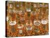 European Beer Glasses with Pretzels-Karen M^ Romanko-Stretched Canvas