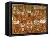 European Beer Glasses with Pretzels-Karen M^ Romanko-Framed Stretched Canvas