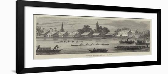 European Boat-Race at Bangkok, Siam-null-Framed Giclee Print