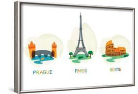 European Capital Symbols.-Betelgejze-Framed Art Print