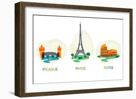 European Capital Symbols.-Betelgejze-Framed Art Print