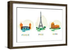 European Capital Symbols.-Betelgejze-Framed Art Print