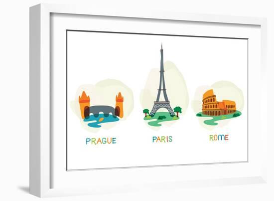 European Capital Symbols.-Betelgejze-Framed Art Print