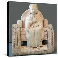 European Chess Figure of Enthroned Queen-null-Stretched Canvas