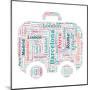 European Cities Bag Shaped Word Cloud On White Background - Tourism And Travel Concept-grasycho-Mounted Art Print
