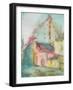 European City Buildings Abstract Painting on Silk.-Iriana Shiyan-Framed Art Print