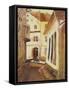 European City Street Abstract Painting.-Iriana Shiyan-Framed Stretched Canvas