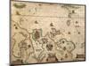 European Coast, Map on Parchment by Willem and Joan Blaeu, 1677-null-Mounted Giclee Print