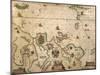 European Coast, Map on Parchment by Willem and Joan Blaeu, 1677-null-Mounted Giclee Print