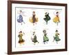 European Dancers, Cigarette Cards, 1915-English School-Framed Giclee Print