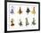 European Dancers, Cigarette Cards, 1915-English School-Framed Giclee Print