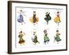 European Dancers, Cigarette Cards, 1915-English School-Framed Premium Giclee Print