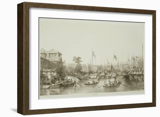 European Factories at Canton, Plate 23 from 'Sketches of China'-Auguste Borget-Framed Giclee Print