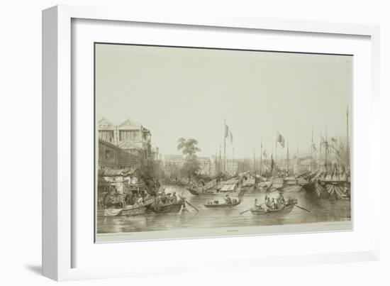 European Factories at Canton, Plate 23 from 'Sketches of China'-Auguste Borget-Framed Giclee Print