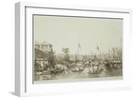 European Factories at Canton, Plate 23 from 'Sketches of China'-Auguste Borget-Framed Giclee Print