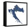 European Flag Map Of Croatia Isolated On White Background-Speedfighter-Framed Stretched Canvas