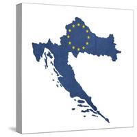 European Flag Map Of Croatia Isolated On White Background-Speedfighter-Stretched Canvas