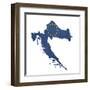 European Flag Map Of Croatia Isolated On White Background-Speedfighter-Framed Art Print