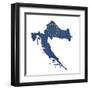 European Flag Map Of Croatia Isolated On White Background-Speedfighter-Framed Art Print