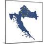 European Flag Map Of Croatia Isolated On White Background-Speedfighter-Mounted Art Print