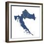 European Flag Map Of Croatia Isolated On White Background-Speedfighter-Framed Art Print