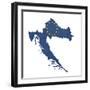 European Flag Map Of Croatia Isolated On White Background-Speedfighter-Framed Art Print