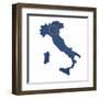 European Flag Map Of Italy Isolated On White Background-Speedfighter-Framed Art Print