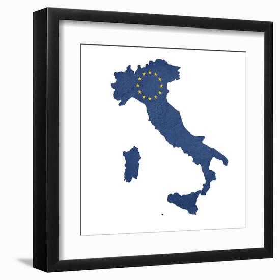 European Flag Map Of Italy Isolated On White Background-Speedfighter-Framed Art Print