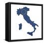 European Flag Map Of Italy Isolated On White Background-Speedfighter-Framed Stretched Canvas