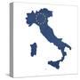 European Flag Map Of Italy Isolated On White Background-Speedfighter-Stretched Canvas