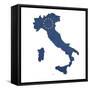 European Flag Map Of Italy Isolated On White Background-Speedfighter-Framed Stretched Canvas