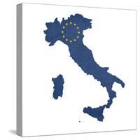 European Flag Map Of Italy Isolated On White Background-Speedfighter-Stretched Canvas