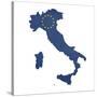 European Flag Map Of Italy Isolated On White Background-Speedfighter-Stretched Canvas