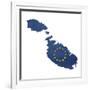 European Flag Map Of Malta Isolated On White Background-Speedfighter-Framed Premium Giclee Print