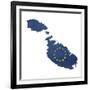 European Flag Map Of Malta Isolated On White Background-Speedfighter-Framed Premium Giclee Print