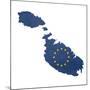European Flag Map Of Malta Isolated On White Background-Speedfighter-Mounted Premium Giclee Print