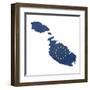 European Flag Map Of Malta Isolated On White Background-Speedfighter-Framed Art Print