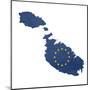 European Flag Map Of Malta Isolated On White Background-Speedfighter-Mounted Art Print