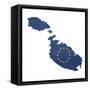 European Flag Map Of Malta Isolated On White Background-Speedfighter-Framed Stretched Canvas