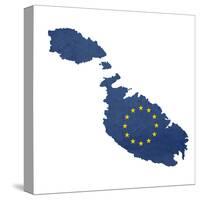 European Flag Map Of Malta Isolated On White Background-Speedfighter-Stretched Canvas