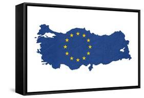 European Flag Map Of Turkey Isolated On White Background-Speedfighter-Framed Stretched Canvas