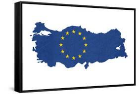 European Flag Map Of Turkey Isolated On White Background-Speedfighter-Framed Stretched Canvas