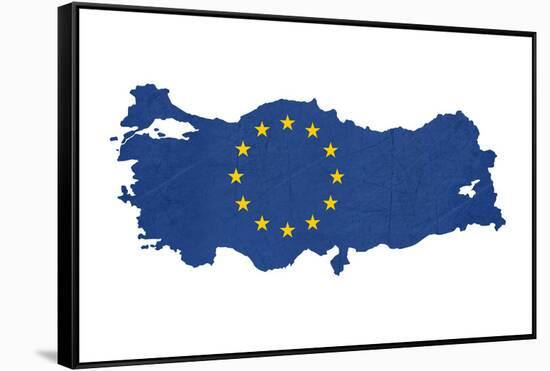 European Flag Map Of Turkey Isolated On White Background-Speedfighter-Framed Stretched Canvas