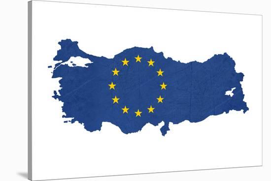 European Flag Map Of Turkey Isolated On White Background-Speedfighter-Stretched Canvas