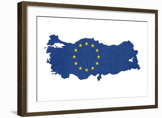 European Flag Map Of Turkey Isolated On White Background-Speedfighter-Framed Art Print